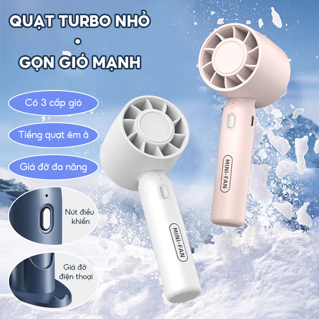 Quạt Cầm Tay Mini T10 Siêu Mát, Với 3 Tốc Độ Gió Làm Giá Đỡ Điện Thoại Lại Pin Khủng Có Th